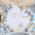 White and Blue Arch Backdrop Cover 7.2FT 6FT Wedding Arch Covers Set of 2 Spandex Fitted Fabric Backdrops Double-Color Arches Covers Stretchy Backdrop for Party Baby Shower Birthday Decoration - Image 4