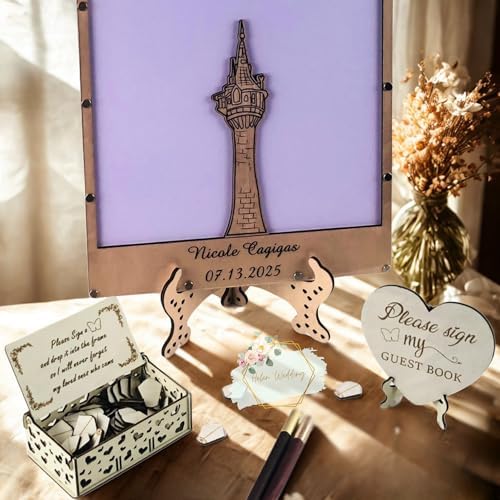 Quinceanera Guest Book Alternative, Drop Box Frame, Princess Sweet 16 XV - Image 4