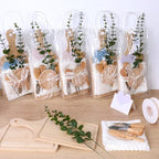 61 Pcs Baby Shower Prizes for Game Winners 6 Sets Bamboo Cheese Board Kit with Spoon Fork Butter Spreaders Plaid Towel Thank You Card for Guests, Housewarming Adult Party Favors (Yellow) - Image 6