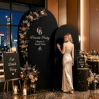 7.2ft 6ft Black Arch Backdrop Cover Set of 2-Wedding Arch Cover - Image 6