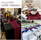 25 Pack Burgundy Red Cheesecloth Table Runner 17 x 108 Inch Gauze Table Runner Fabric Semi Sheer Cheese Cloth Table Decor Bulk for Rustic Romantic Wedding Baby Shower Table Decoration - Image 7