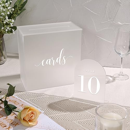 UNIQOOO Frosted Arch Wedding Table Numbers with Stands 1-20, 5x7" Acrylic Display Signs and Holders, Pack of 20, Perfect for Centerpiece, Reception, Decoration, Party, Anniversary, Event - Image 5
