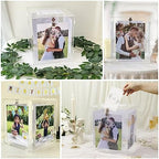 OurWarm Acrylic Wedding Card Box with Picture Frame for 8x10 Photos, Large Rotatable Envelope Post Money Gift Box Holder with Lock Slot for Reception Anniversary Graduation Birthday Party Baby Shower - Image 7