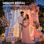 Gender Reveal Decorations Kit-Backdrop, Balloons & Lamp String - Image 2