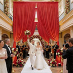 10ft×15ft Red Backdrop Curtain for Wedding Parties - Image 2