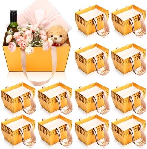 Glenmal 72 Pcs Baskets for Gifts Waterproof Empty Kraft Basket Bulk,Gold by Glenmal
