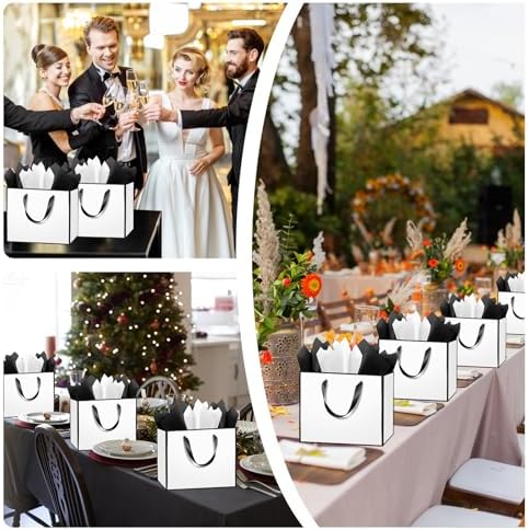 Addblu 24 Pack White Large Gift Bags with Handles & 72 Tissue Papers - Image 4
