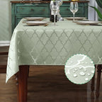 SASTYBALE Sage Green Gray Rectangle Jacquard Tablecloth 60x120 Inches by SASTYBALE