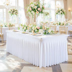 4 Pack White Table Cloth for 6 Foot Rectangle Tables Spandex Fitted Tablecloth 6ft Stretch Table Covers Skirt White Banquet Tablecloths Wrinkle Free Tablecloth for Party Wedding Birthday Event - Image 2