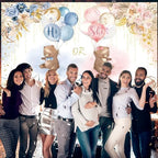 Bear Gender Reveal Backdrop We can Bearly Wait Photography Background 10x8ft Blue and Pink Flower He or She Boho Photo Background Baby Shower Banner Party Decorations - Image 4
