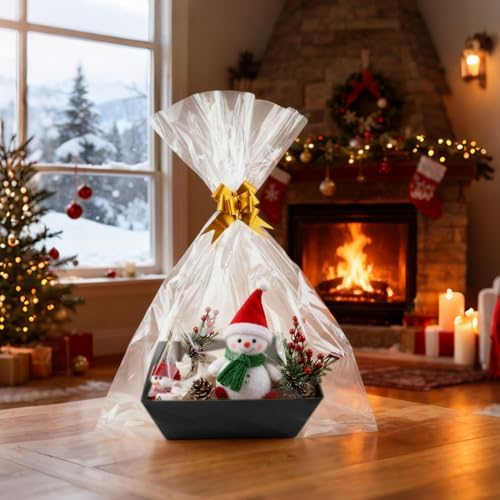 10PACK Empty Gift Basket Set, 11.8x9.8” Thick Kraft Market Tray Gift Basket - Image 7