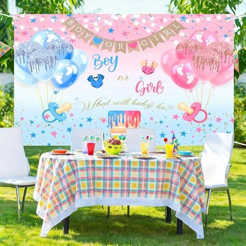 Gender Reveal Boy or Girl Photography Backdrop, 9x6FT - Image 2