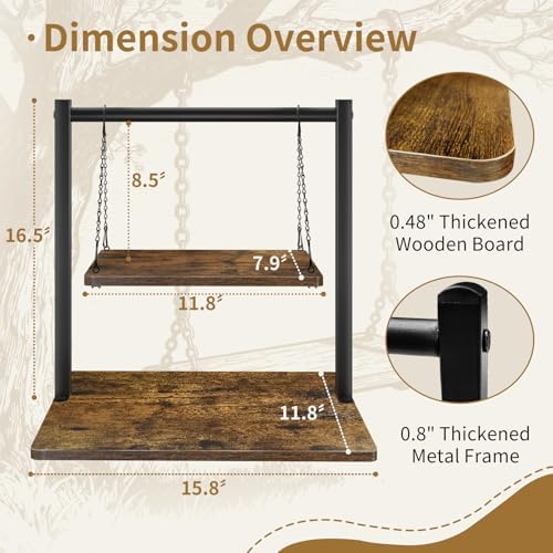 Cupcake Stand, Swing Wood Cupcake Stand Large Dessert Stand Cupcake Display Stand 2 Tier Tiered Serving Tray Cupcake Tower for Farmhouse Decor, Party Serving Tray, Vendor Dessert Table Display Set - Image 3