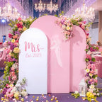 White Pink Arch Backdrop Cover Set of 3 Wedding Arch Covers Stretchy Backdrop 7.2FT 6.6FT 6FT Decorations Baby Shower Bridal Shower Photo Birthday Party Arch Stand Cover Spandex - Image 4