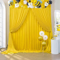 20×10 ft Yellow Wrinkle Free Backdrop Curtain for Party, 4 Panels 5×10ft Soft Silky Polyester Photo Backdrop Drapes Curtains for Wedding Birthday Themed Parties Baby Shower Photography Backgrounds by ENJOYYOURPARTY