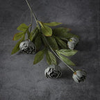 6 Pcs 27" Faux Silk Peony Artificial Flowers Stems for Vase (Dark Gray) - Image 3