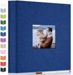 Artfeel Photo Album Self Adhesive Scrapbook Album for 3x5 4x6 5x7 8x10 Pictures, 60 Pages Linen Cover with Display Window DIY Photo Book,Ideal Gifts for Family Travel Wedding Baby by Artfeel