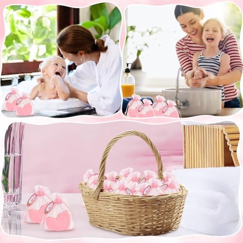 100 Sets Baby Shower Soap Favors, Baby Feet Scented Soap, Pink - Image 6