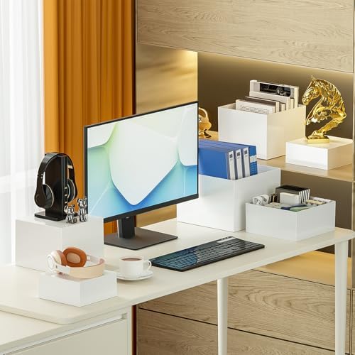 6 Pcs White Acrylic Boxes for Display as Buffet Risers and Stands, Food Risers for Party, Table, Stands, including 10", 9", 8.5", 8", 7.5", 6.8", (Large, 6Pcs, White) - Image 5