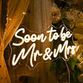 Britrio Soon To Be Mr & Mrs LED Neon Light Wedding Reception Backdrop Sign by Britrio