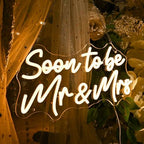 Britrio Soon To Be Mr & Mrs LED Neon Light Wedding Reception Backdrop Sign by Britrio