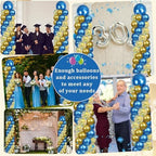 2 Sets Adjustable Balloon Column Stand Kit with Bases（ Navy Blue and Gold） - Image 6