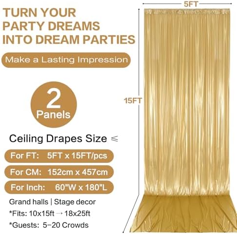 10x15FT Gold Sequin Backdrop Curtain Double Sided - Image 6