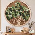Wedding Guest Book Tree Alternative with Leaf Chips, Wooden Frame Sign-in - Image 2