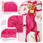 30 Pack Cheesecloth Table Runner 10FT Hot Pink Table Runner Boho Gauze Cheese Cloth Table Runners Long Rustic Sheer Table Decorations for Wedding Party Baby Bridal Shower Birthday Holiday Home - Image 3