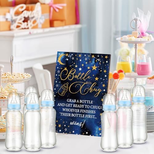Trelaco 12 Pcs Star Cool Baby Shower Games Bottle Chug Wooden Sign Set - Image 6