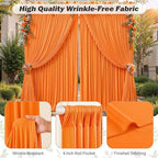 32ftx10ft Wrinkle Free Orange Backdrop Curtain - 10 Feet Photography Backdrop Drapes, Silky Polyester Back Drop Cloth for Wedding Baby Shower Balloon Arch Background - Image 5