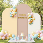 Boho Arch Backdrop Cover 7.2FT 6.6FT 6FT Stretchy Wedding Arch Covers Set of 3 Spandex Fitted Nude Champagne Cream Fabric Backdrop Cover for Party Baby Shower Birthday Decoration - Image 3