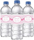 Pink Stripes Baby Shower Water Bottle Labels, Waterproof (Set of 24)(Y693) by FavoriteAnnouncements