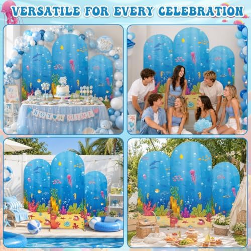 3Pcs Under the Sea Arch Backdrop Covers Ocean Animal Party Decorations - Image 6