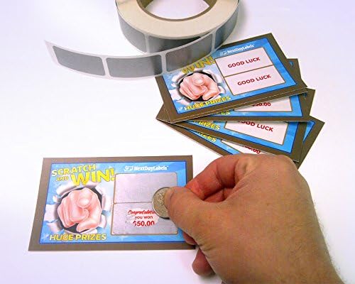 Scratch Off Labels Stickers, Designed to Create Your own Scratch-Off Cards, Raffles, Promotions, Wedding, Fun, Games etc. (2" x 1" Rectangle - Silver, 500) - Image 3