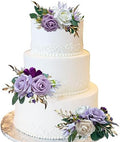CherishedMoments 3Pcs Pre-Made Cake Flowers,Purple Wedding Cake Decor by CherishedMoments