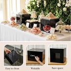 Leinuosen 7 Pcs Extra Large Acrylic Buffet Risers, 8-14" Square, Black - Image 3