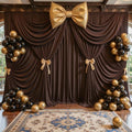 50ft x 10ft Brown Backdrop Curtains, Brown Drapes for Backdrop Fabric by HBBMAGIC