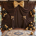 50ft x 10ft Brown Backdrop Curtains, Brown Drapes for Backdrop Fabric by HBBMAGIC