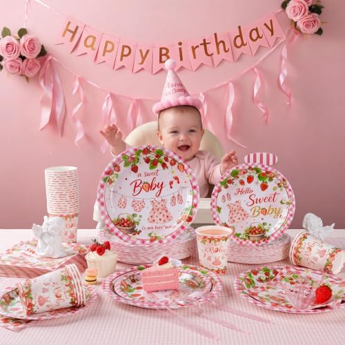 350PCS Strawberry Baby Shower Decorations for 50 Guests - Image 6