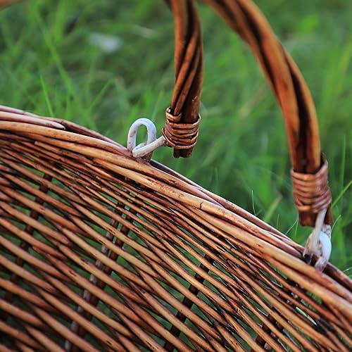 Wicker Picnic Baskets with Handles.Kingwillow. (Brown) - Image 7