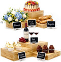 6 Pack Wooden Buffet Risers Cupcake Stand Buffet Display with Mini Signs by BOYMCOWBOYHOMEDECOR