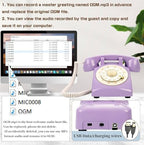 Audio Guest Book Wedding Phone,32GB Memory Customized Audio Messages, Volume Adjustable, with Message Replay Feature, Suitable for All Kinds of Party(Purple+Golden Sign) - Image 4