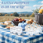 Funnymoom 50 Sets Blue Pumpkin Baby Shower Favors for Guests Souvenir a Little Pumpkin Is on the Way Acrylic Clear Shot Glasses Thank You Tags with Organza Bags for Party Decorations - Image 5