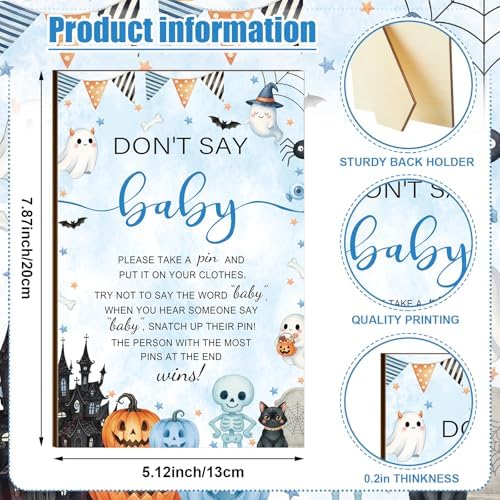 Patelai 321 Pcs Baby Shower Games Supplies, Blue Halloween - Image 4