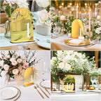 Mirror Arched Wedding Table Numbers 1-20 with Stands, 5"x7" Double-sided Letter, Acrylic Wedding Signs Centerpiece Decoration for Wedding Reception Party (Gold, Table Numbers 1-20) - Image 5