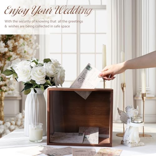 Wooden Wedding Card Boxes for Reception, Gift Card Box for Wedding Decor - Image 6