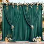 24ftx10ft Wrinkle Free Hunter Green Backdrop Curtain - 10 Feet Photography Backdrop Drapes, Silky Polyester Back Drop Cloth for Wedding Baby Shower Balloon Arch Background by Unknown