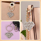 24 PCS Siliver Diamond Shape Keychain Diamond Ring Key Chains for Party Decoration Wedding Souvenirs Key Rings for Bridal Shower Wedding Return Gift Souvenirs for Guests Theme Party Decorations - Image 4