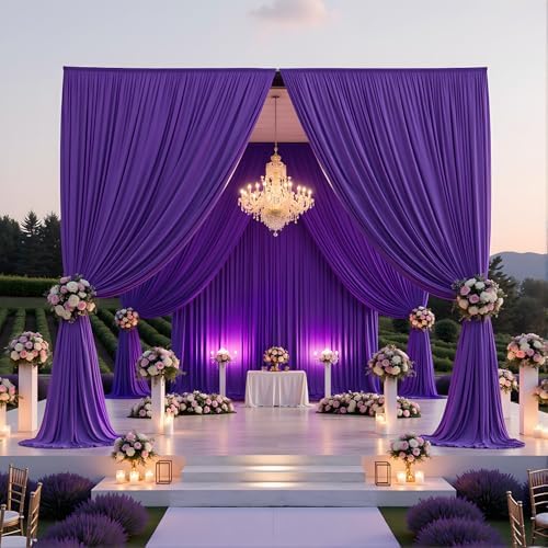 20FTx12FT Purple Backdrop Curtains for Weddings, Birthdays and Photography - Image 3